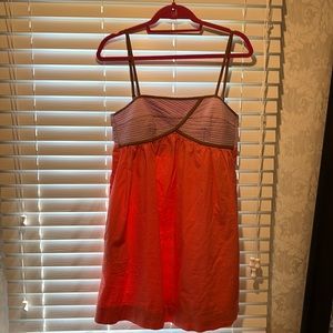 Anthropologie summer dress with pockets! Size small vibrant peach and lilac